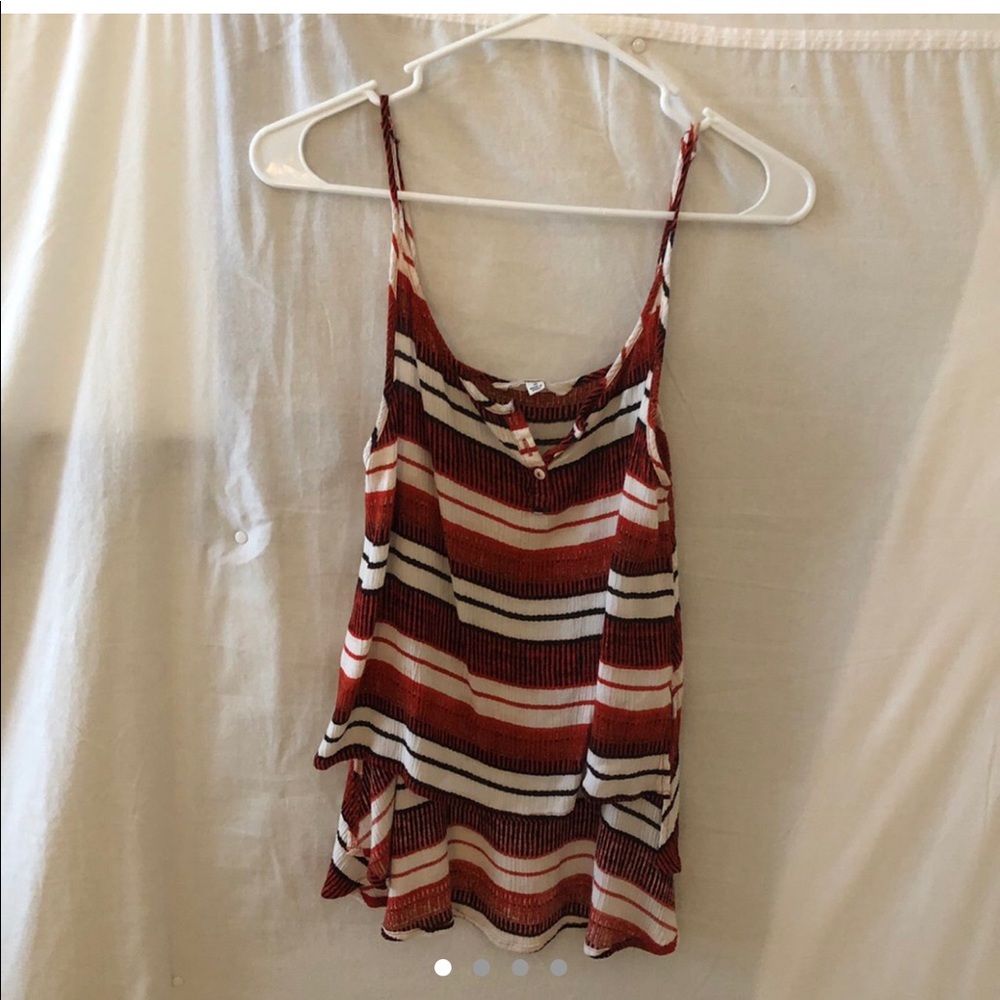 High low tank top blouse with movable straps